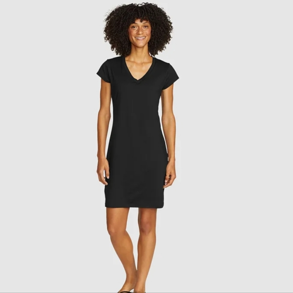 Eddie Bauer Aster Short Sleeve V Neck Dress